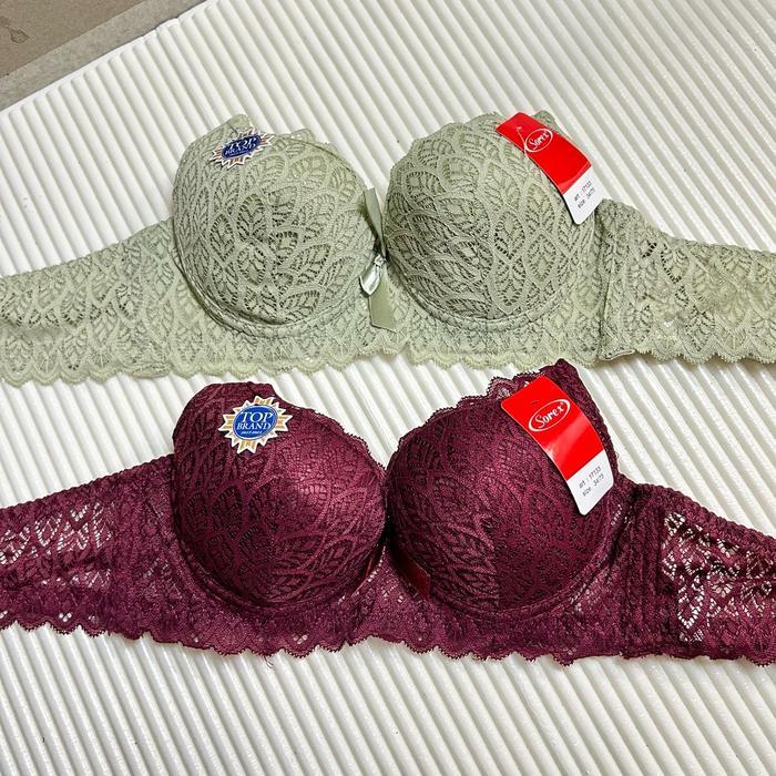 lalaVIdi- Bra Bh Set Cd Sorex Wanita Setelan Celana Dalam Cup B Ada Lawat Berbusa Kait 3 34-38