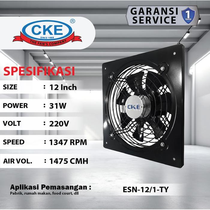 TerbaikGan- Wall Exhaust Fan 12" Inch Kipas Exhaust Fan Dinding Industrial Baling Besi 12 Inch