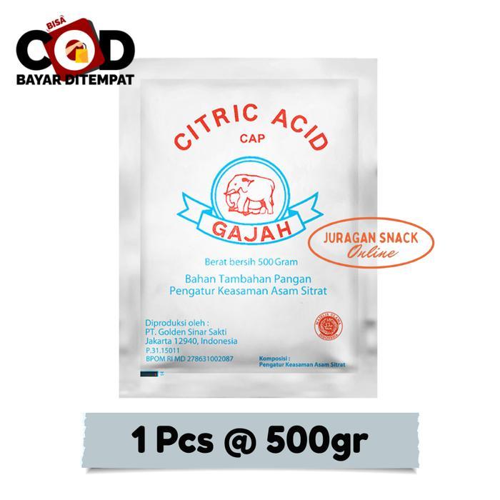 New CITRIC ACID cap gajah 500gr citrun asam sitrat