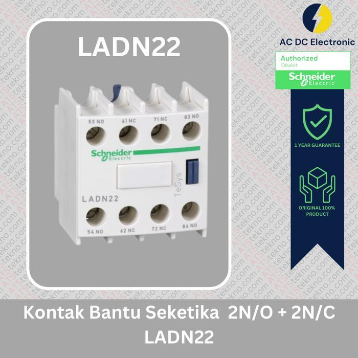 Schneider Kontak Bantu Kontaktor LC1D 2 NO 2 NC LADN22
