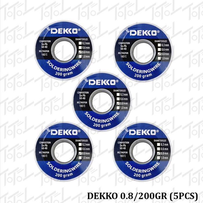 Dekko Timah 0.8 200gram Paket 5 Roll / Dekko 0.8/200gr / Dekko Timah 0,8 mm 200 gr