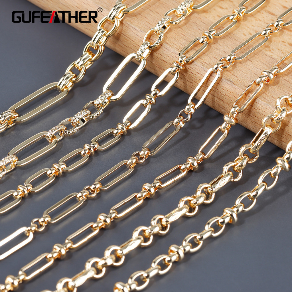 GUFEATHER C191,diy chain,pass REACH,nickel free,18k gold plated,copper metal,charms,diy bracelet