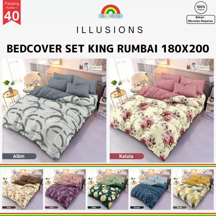 Illusions - Bed Cover SET SPREI RUMBAI King (180x200) Terlaris pilihan