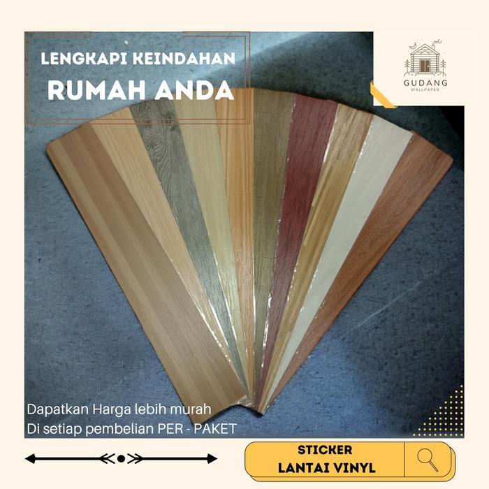 New Lantai Vinyl Stiker Kayu langsung tempel / Lantai vinyl PVC Anti air anti minyak anti noda /