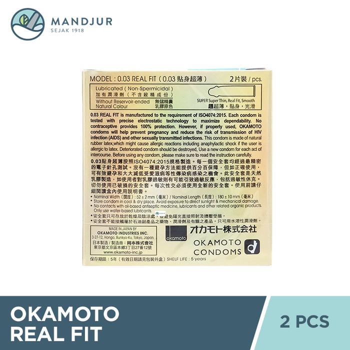 yuxf- Kondom Okamoto 003 Real Fit 2 Pcs