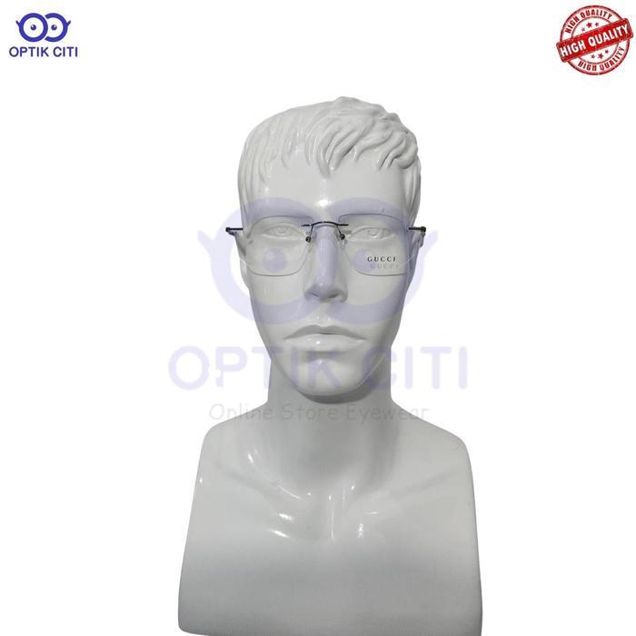 FRAME KACAMATA PRIA WANITA RIMLESS BOR TITANIUM CARBON 12918 KODE 179