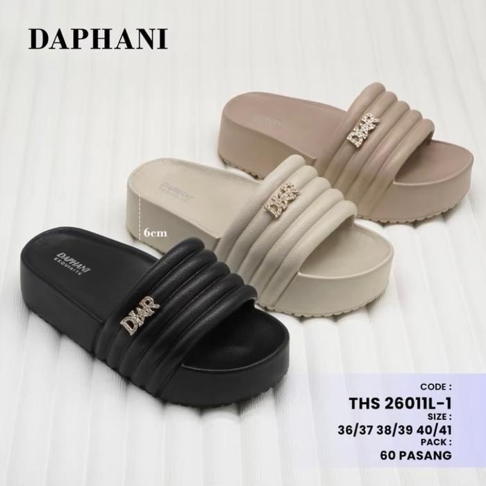 Selop Wanita Tinggi Korea 26011 - Selop Wanita Tinggi 6Cm Terbaru - Sandal Karet Eva Wedges Tinggi