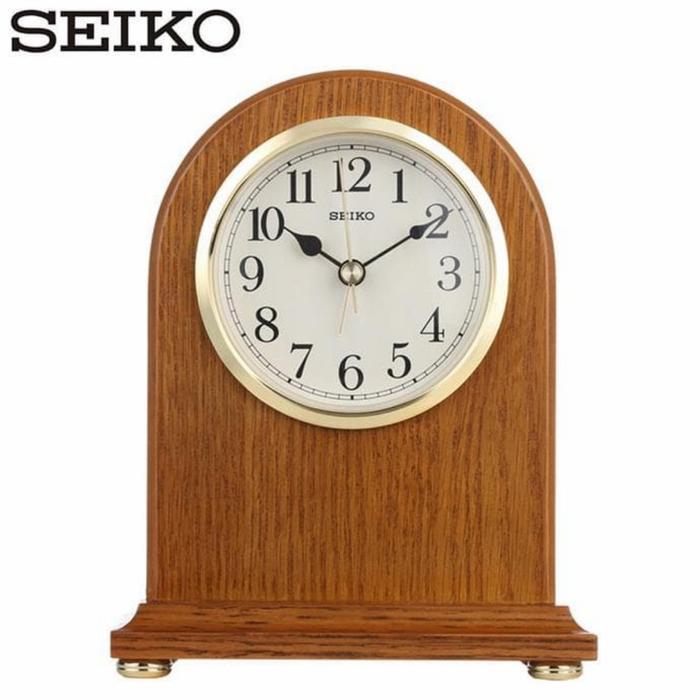 JAM MEJA KAYU SEIKO QXE031B ORIGINAL SOLID KAYU ALARM