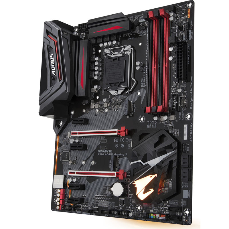 Gigabyte Z370 AORUS Gaming 3 Intel LGA1151 ATX 2xM.2 Front USB 3.1 RGB Fusion Fan Stop Crossfire Mot
