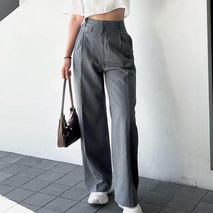 Oro Pants - Loose Pants Trouser Wanita - Celana Anti Kusut - Celana Kulot Yeona Original