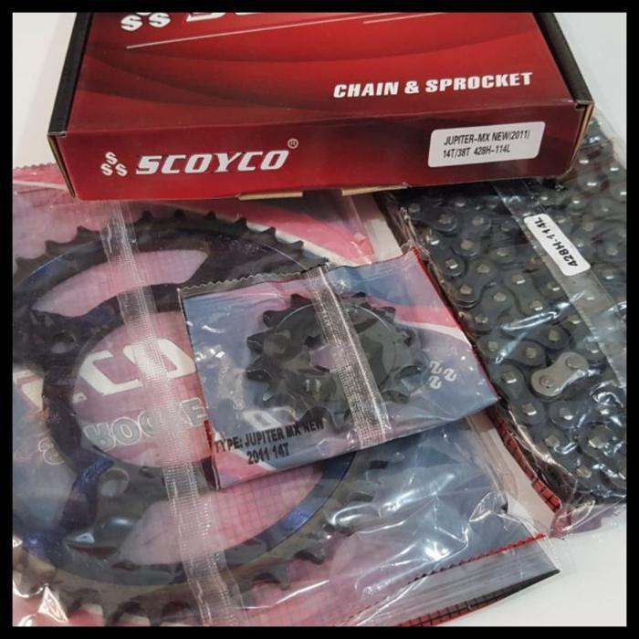 Gercep Gear Gir Paket Rantai Ori Scoyco Motor Jupiter Mx New/Mx New 135/2011 Terlaris