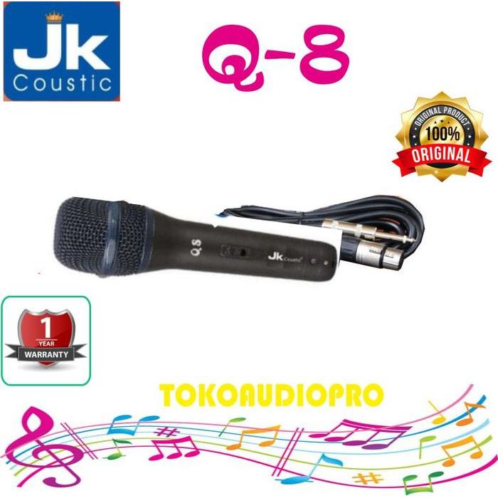 Jk Coustic Q8 Mikrofon Kabel Original Jk Coustic Q-8 Microphone Garansi