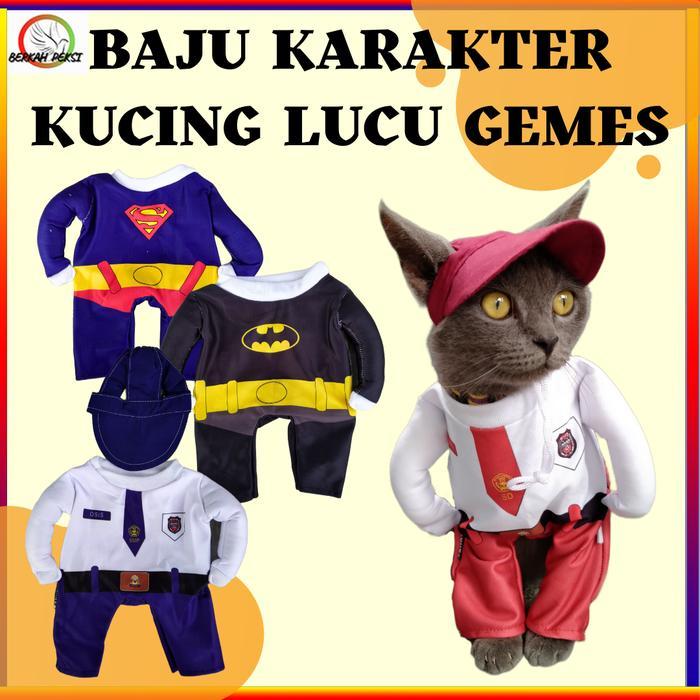 [Voucher] BAJU KUCING KARAKTER SERAGAM SEKOLAH SUPERHERO GRAB GOJEK LUCU GEMES