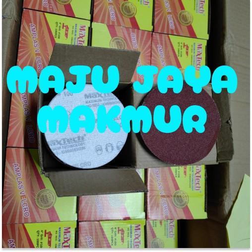 KERTAS GOSOK AMPLAS VECRO 4" BULAT GERINDA 180 MAXTECH ORIGINAL