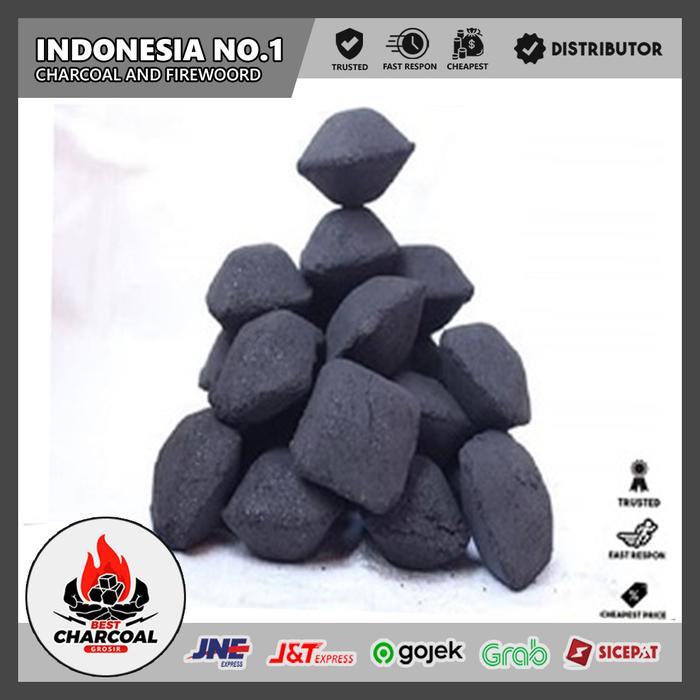 Arang Briket Batubara Pillow 1KG BBQ Premium Food Grade Areng Barbeque