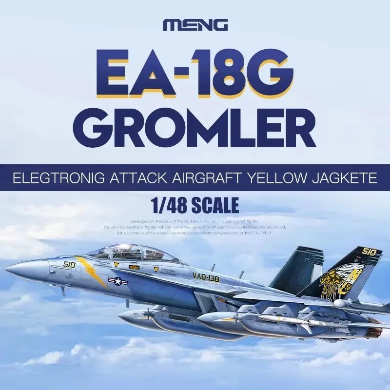 Meng Ls-019 1/48 Scale Boeing Ea-18G Growler Electronic Warfare Attack Aircraft Assembly Model Kit