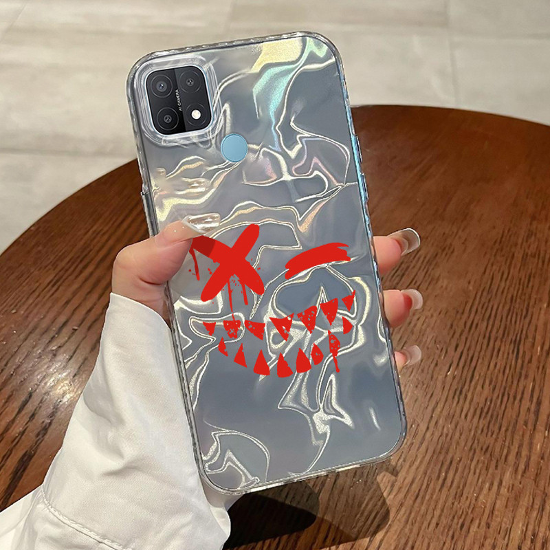 Casing Hp OPPO A15 A15s A35 Case Casing Pola Emoji tas HP Kasing Kasus ponsel transparan mewah Silik