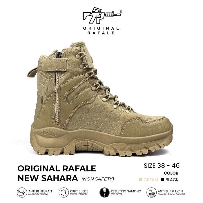Consina - Original Rafale Sahara 8 Inch Sepatu Gunung Outdoor Hiking Tracking - Cream Hitam Hijau