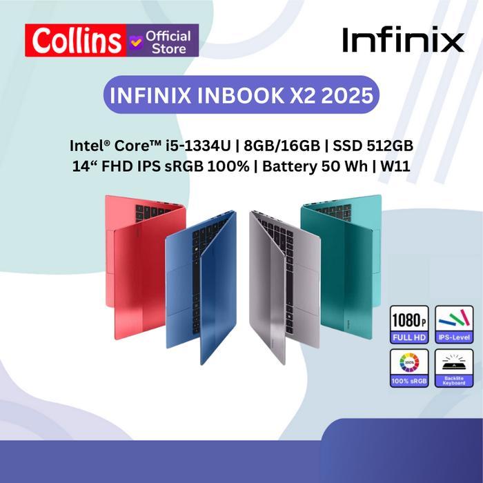 1ihq- Laptop Infinix Inbook X2 2025 I5-1334U 8Gb/16Gb 512Gb 14" Ips Iris Xe Srgb 100% W11