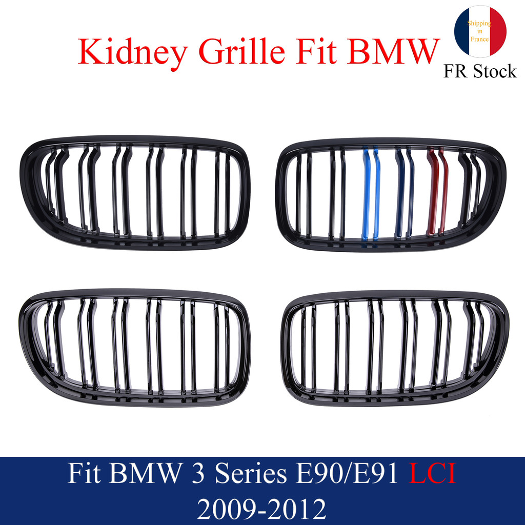 Front Kidney Grill Gloss Black M Color Fit BMW 3 Series E90 E91 LCI