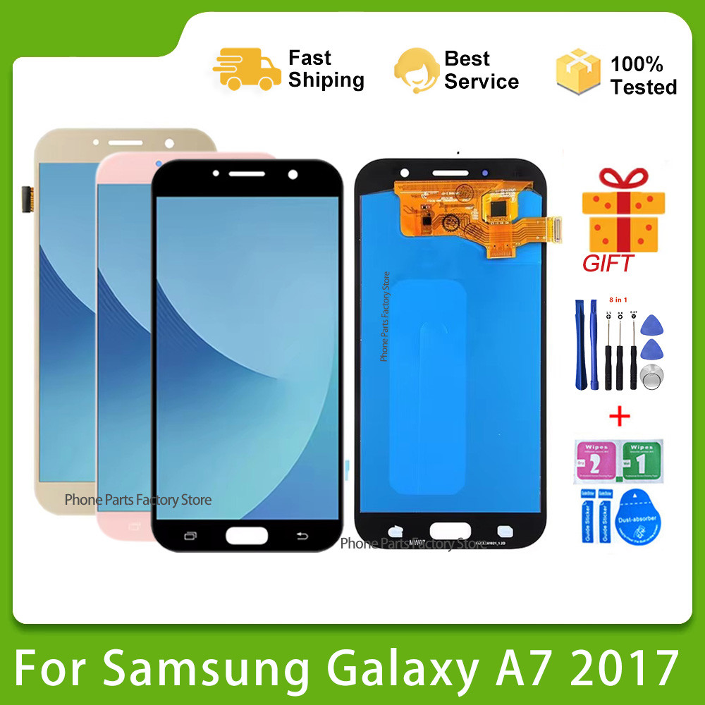 AMOLED 5.7" Tested New a720 Screen For Samsung Galaxy A7 2017 A720 SM-A720M A720Y A720F LCD and