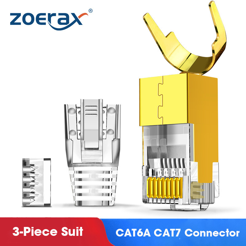 ZoeRax CAT6A CAT7 Connector, Non-Pass Through RJ45 Connectors ,