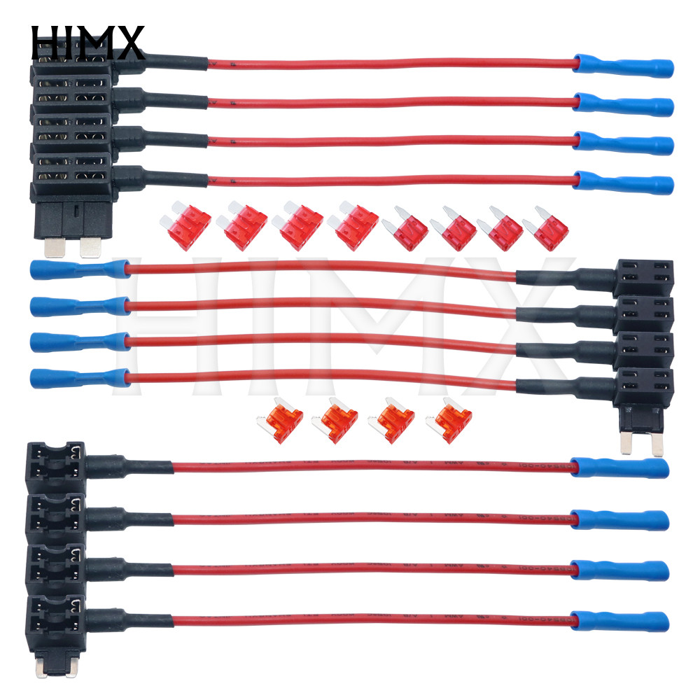 12pcs 3type Fuse Holder Add-A-Circuit TAP Adapter & Fuse Kit Micro
