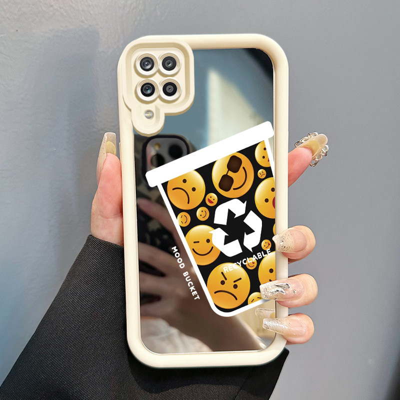 Casing Hp Samsung Galaxy A12 4G A12 5G F12 M12 A22 M22 Case HP Casing pola Cangkir tas emosi Kartun 
