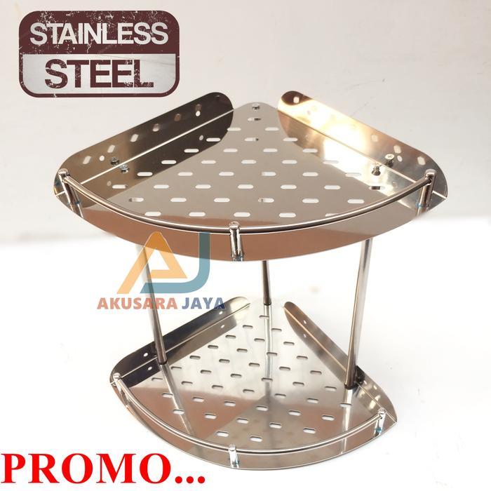 Ikea Home - Rak Sudut 2 Susun Stainless / Rak Sabun/ Rak Shampoo / Rak Kamar Mandi