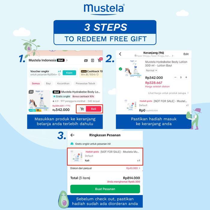 75r2- Mustela Hydrabebe Body Lotion 300 Ml - Lotion Bayi