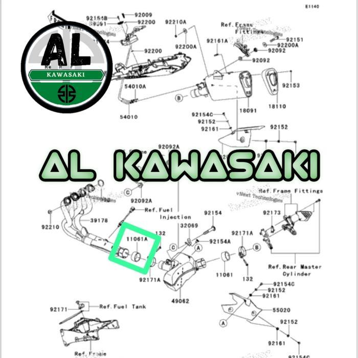 New Paking Gasket Perpak Silencer Sambungan Knalpot Zx636 Zx 636 Original Terlaris