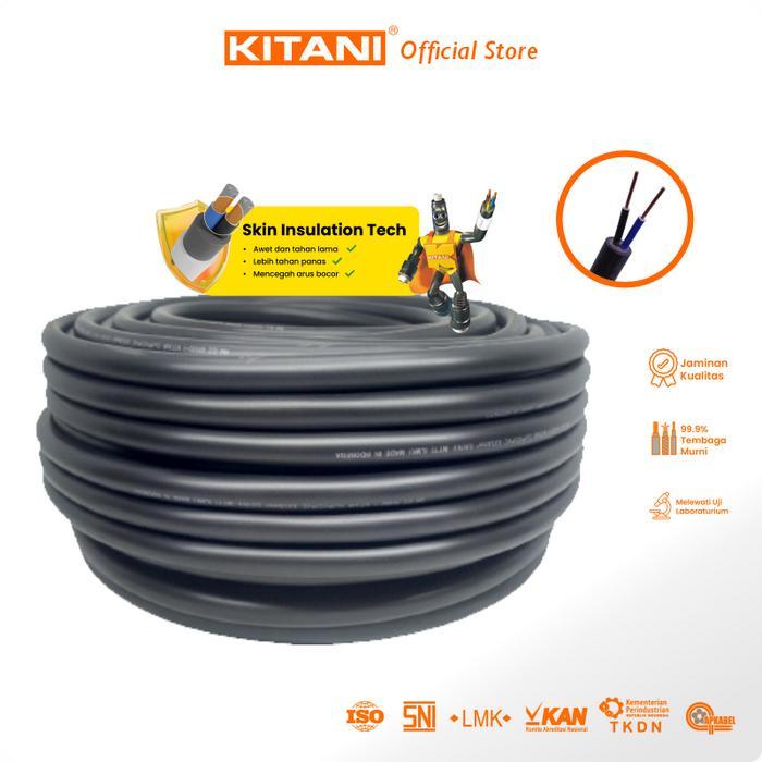 KITANI - NYY 2x1.5 mm - 100 Meter - Kabel Listrik Tembaga Kawat