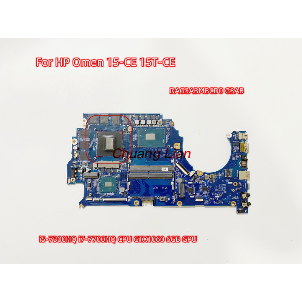 DAG3ABMBCD0 G3AB For HP Omen 15-CE 15T-CE Series PC Laptop Motherboard With i5-7300HQ i7-7700HQ CPU 