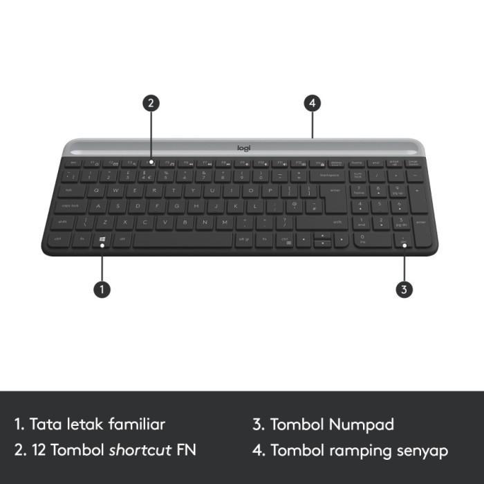 Logitech MK470 Combo Slim Keyboard Mouse Wireless Slim