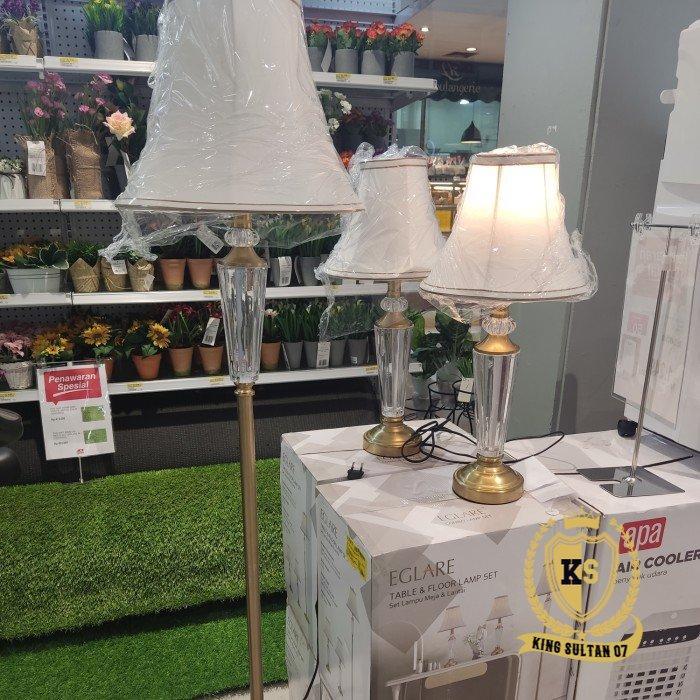 Eglare set lampu meja dan lampu lantai harper brass