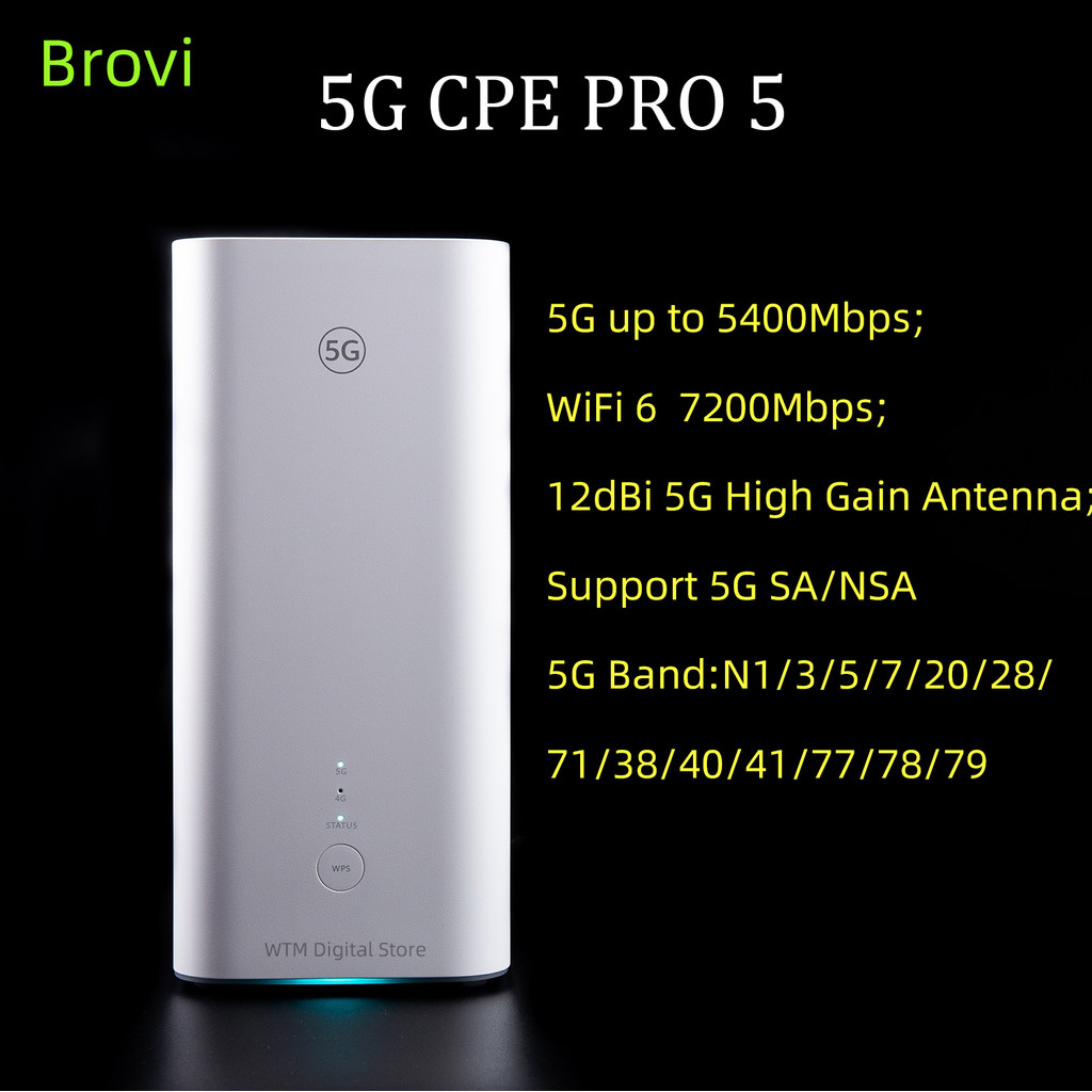 Hua Wei 5G Cpe Pro 5 H158-381 Download 5.4Gb Wi-Fi 6 7200Mb 5G 4G Cat20 Lte Wifi Em With Sim Card