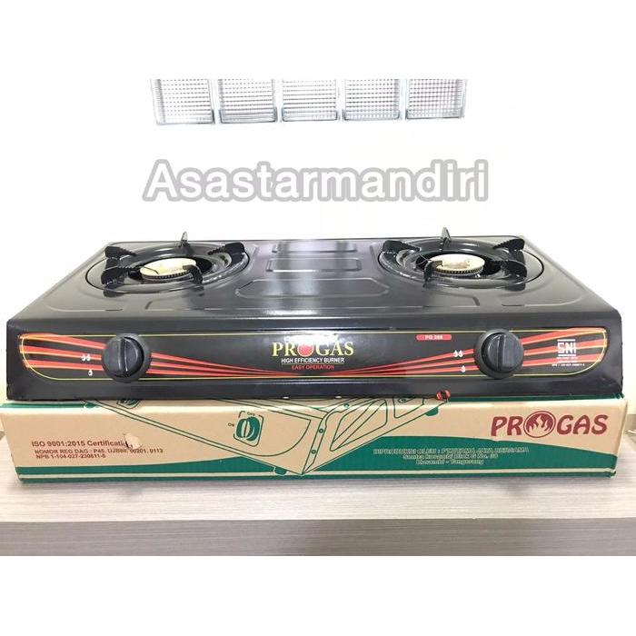 KOMPOR GAS PROGAS PG 269 C / PG-269C TEFLON ( 2 TUNGKU )