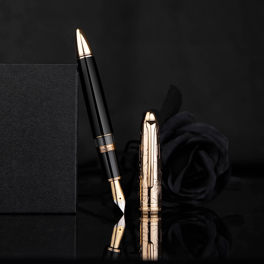 HongDian N6 Resin Piston Fountain Pen Beautiful Torpedo Cloud Seal Pen Cap Iridium EF/F Nib Ink Pen 