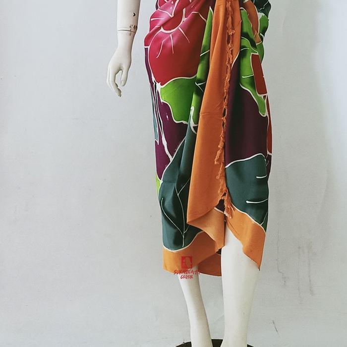 Kain Pantai Bali Lukis Bunga Besar