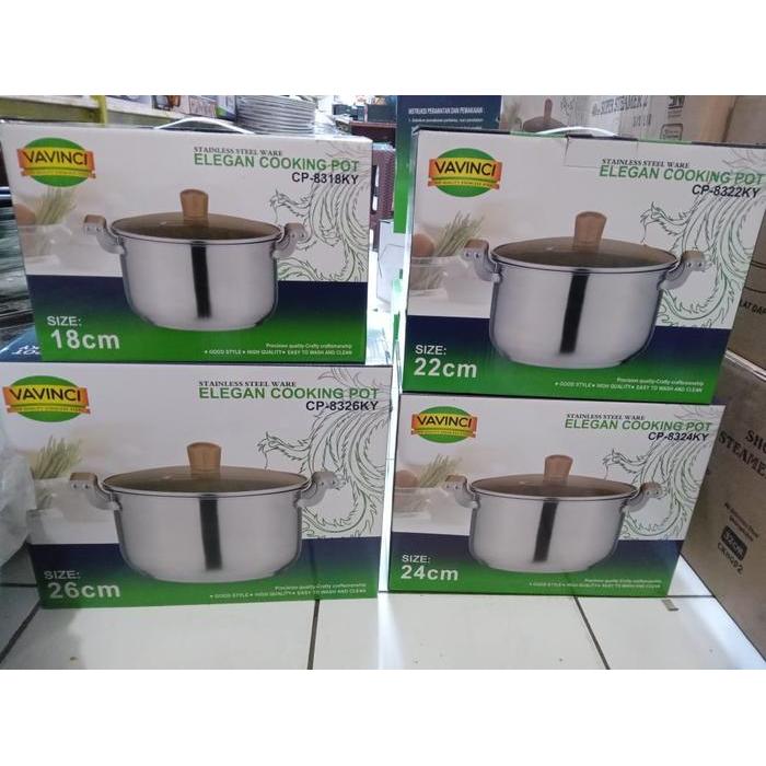 Vavinci Cooking Pot Sauce Pot Stainless Panci 24 CM PS-8324 KY