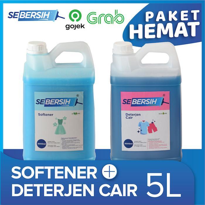 [Voucher] (BUNDLING) Sebersih Deterjen Cair & Softener Pelembut 5 Liter (GOJEK)