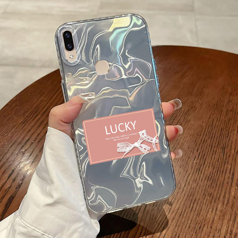 Casing Hp Untuk VIVO V9 V9 Pro V9 Youth Y85 Y85A Z1i Z3X Case Lucky Card Pita renda Lovely Gradiant 