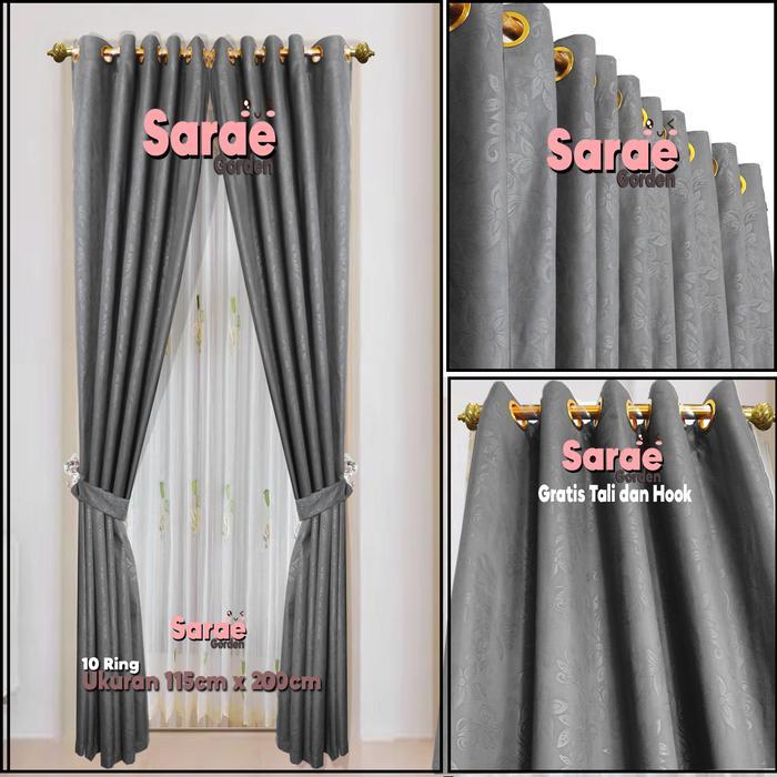 Gorden Pintu Murah Polos Emboss - Gordeng - Hordeng - Korden - Gordyn - Tirai