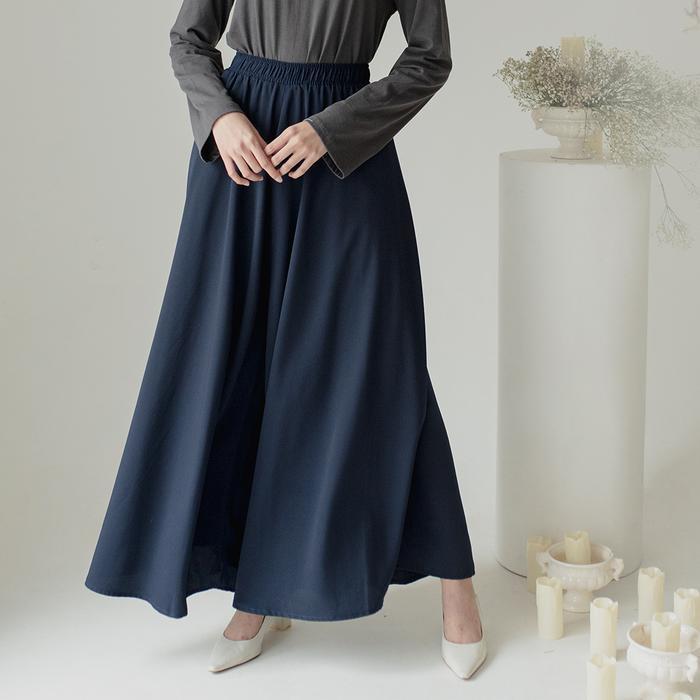 mjyc- Sahara Aska Label - Celana Kulot Wanita Lebar Pinggang Karet Celana Panjang Warna