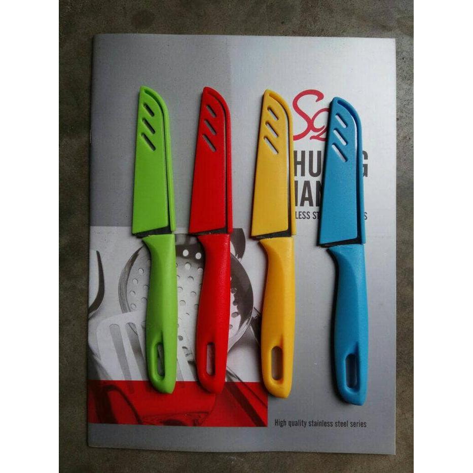 Pisau Dapur 3" Sarung Warna / Pisau Mini Unik