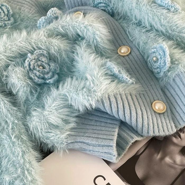 Limited Markas Fashion99 Faux Fur Premium Sweater Women Atasan Wanita Knitwear Cardigan Panjang