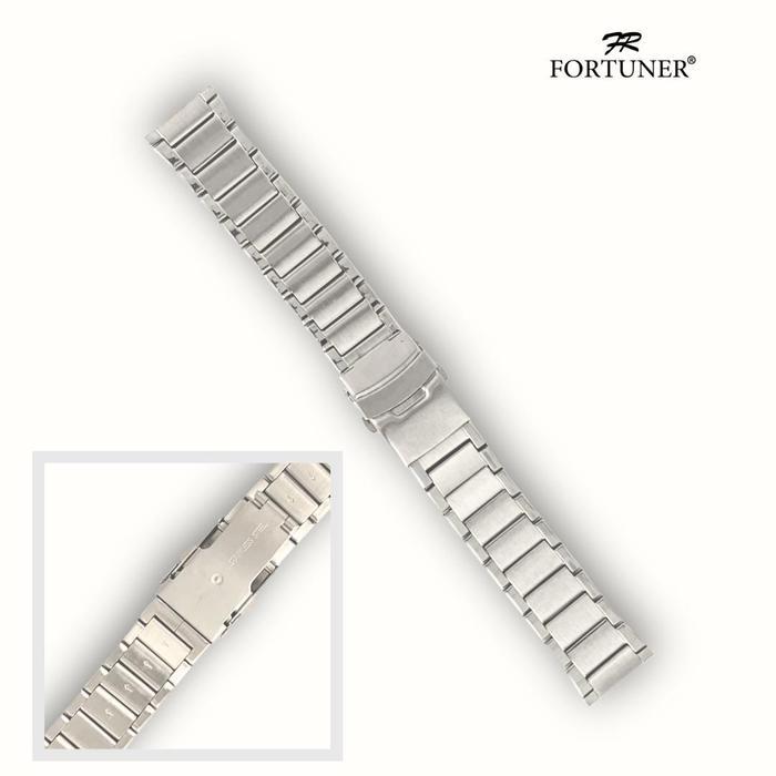 FORTUNER RANTAI JAM TANGAN STAINLESS STEEL UKURAN 22 24 26 MM PANJANG 19CM SILVER HITAM TANPA LOGO