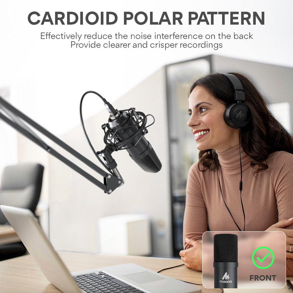 Maono Usb Microphone Kit Professional Podcast Condenser Mic