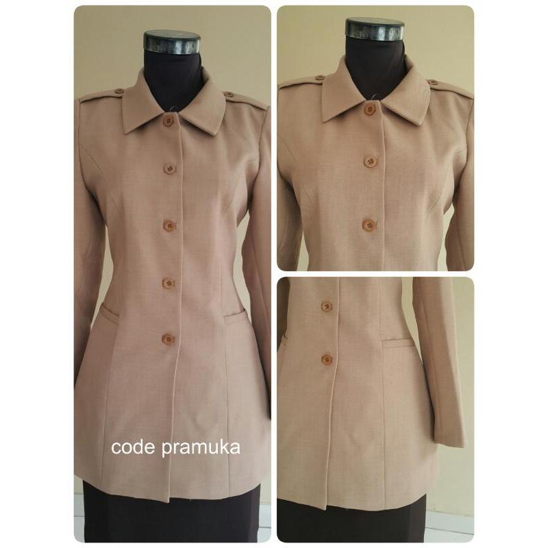 Set Seragam PRAMUKA Guru Wanita Bagus, Murah/Blazer Coklat Muslim