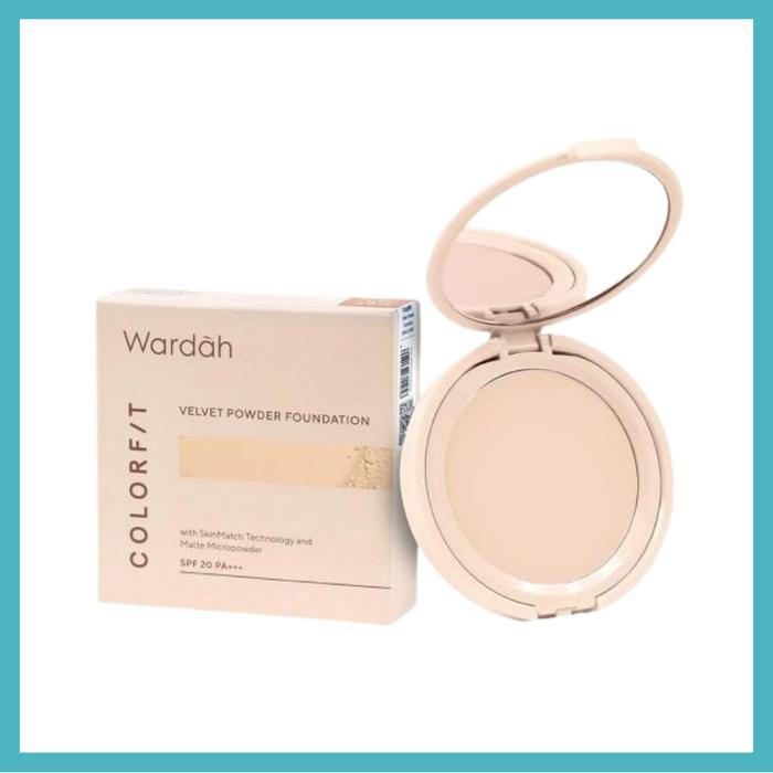 Fandaw- Wardah Colorfit Velvet Powder Foundation Bedak Compact Bedak